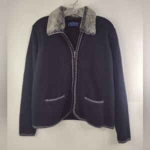 Karen Scott women's black wool sweater size (L)